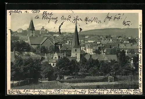 AK Iserlohn, Ortsansicht mit Blick auf Kirche