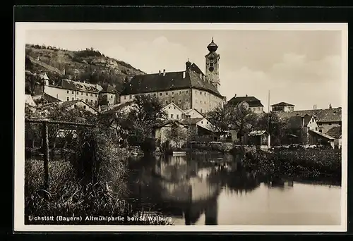 AK Eichstätt /Bayern, Altmühlpartie bei St. Walburg