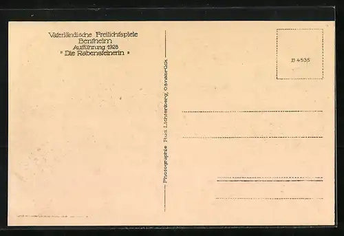 AK Bentheim, Vaterländische Freilichtspiele, Die Rabensteinerin Aufführung