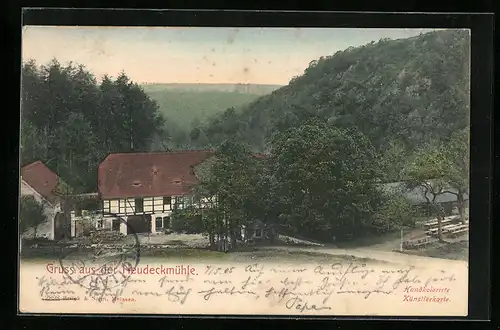 AK Neudeckmühle, Ortspartie mit Gasthof