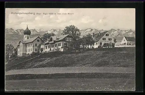 AK Hohenpeissenberg, Ortsansicht mit Gasthaus Bayr. Rigi