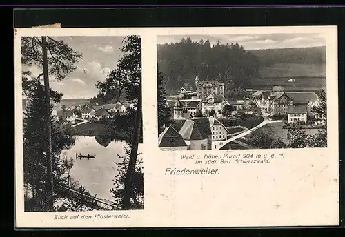 AK Friedenweiler, Ortsansicht, Blick auf den Klosterweier