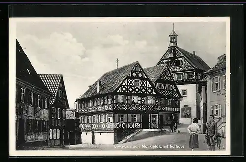 AK Burgkunstadt, Marktplatz mit Rathaus