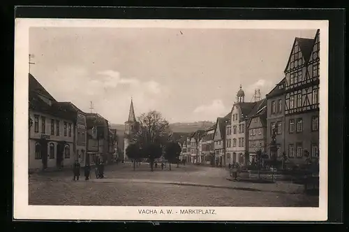 AK Vacha a. W., Apotheke und Geschäfte am Marktplatz