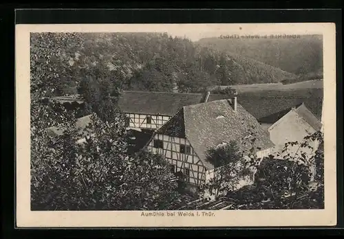 AK Aumühle bei Weida, Gasthof mit Konditorei und Schlächterei