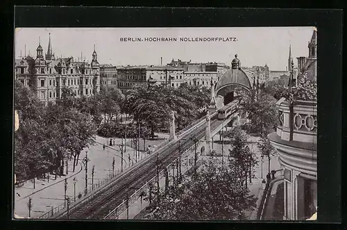 AK Berlin-Schöneberg, Hochbahn am Nollendorfplatz