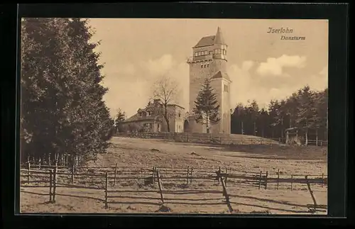 AK Iserlohn, Blick auf den Danzturm bei Tageslicht