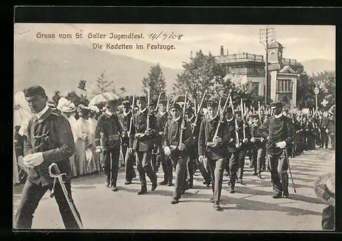 AK St. Gallen, Jugendfest, Kadetten im Festzuge