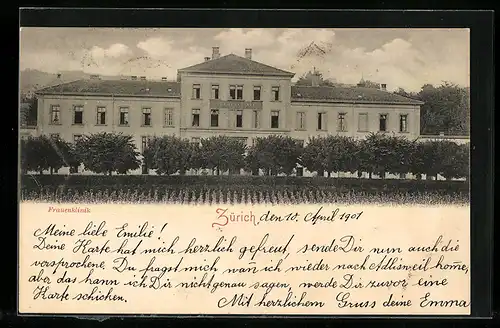 AK Zürich, Eingang der Frauenklinik