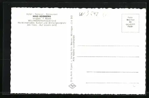 AK Willingen / Sauerland, Hotel-Pension Haus Dornberg