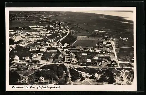AK St. Peter / Nordseebad, Gesamtansicht, Luftbild