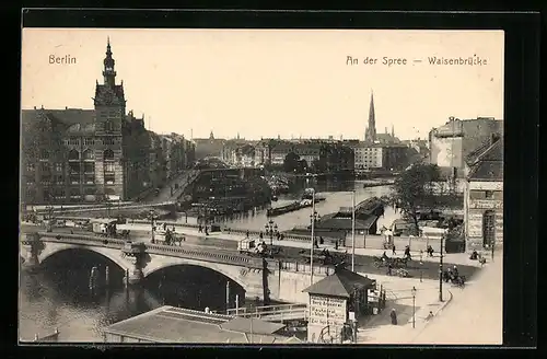 AK Berlin, An der Spree, Waisenbrücke, Märkischer Platz