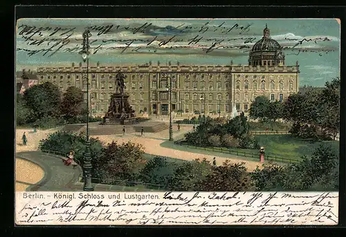 Lithographie Berlin, Königl. Schloss und Lustgarten