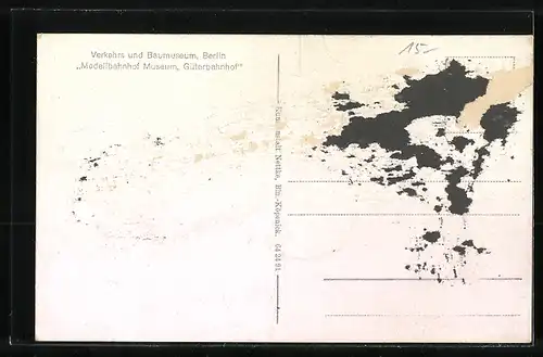 AK Berlin, Verkehrs- und Bau-Museum, Modell-Güterbahnhof, Invalidenstrasse
