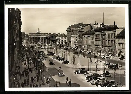 AK Berlin, Unter den Linden mit Brandenburger Tor