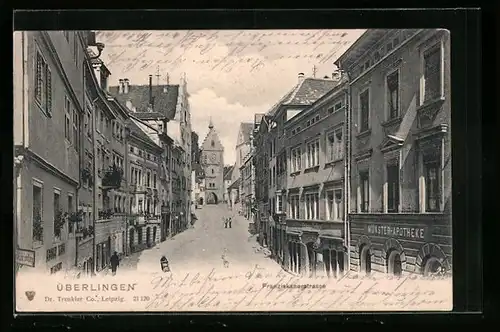 AK Überlingen, Franziskanerstrasse mit Münster-Apotheke