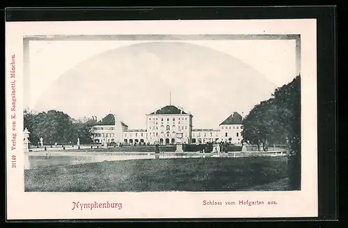 AK Nymphenburg, Schloss vom Hofgarten aus