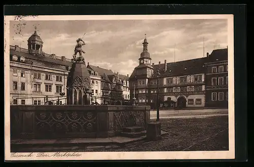 AK Eisenach, Brunnen am Marktplatz