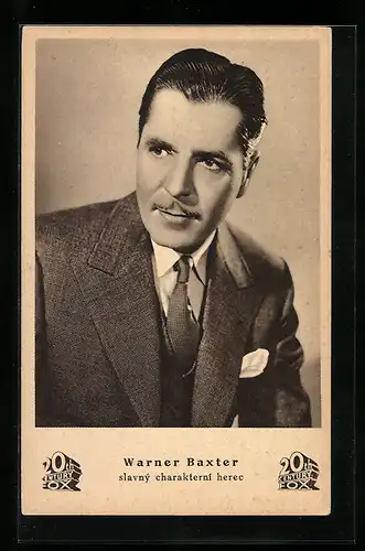 AK Schauspieler Warner Baxter zur Seite blickend