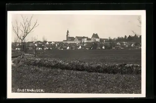 AK Babenhausen, Ortsansicht mit Kirchturm