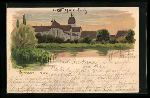 Lithographie Reichenau, Panorama