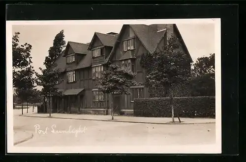 AK Port Sunlight, Reihenhäuser im Ort