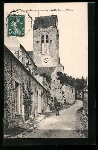 AK St-Léger-en-Yvelines, La rue du Rocher et l`Eglise