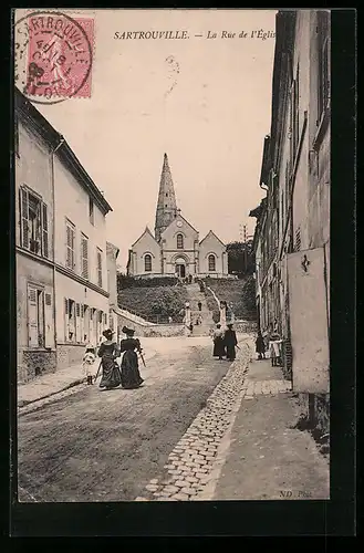 AK Sartrouville, La Rue de l`Eglise