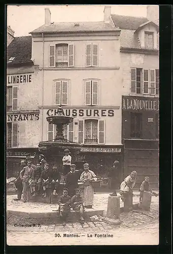 AK Mantes, La Fontaine, Hotel de Ville