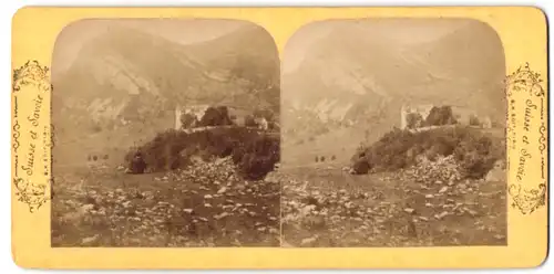 Stereo-Fotografie Adolphe Block, Paris, Ansicht Culoz, vue de Château de Montferrand