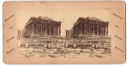 Stereo-Fotografie unbekannter Fotograf, Ansicht Athen, Blick auf das Parthenon