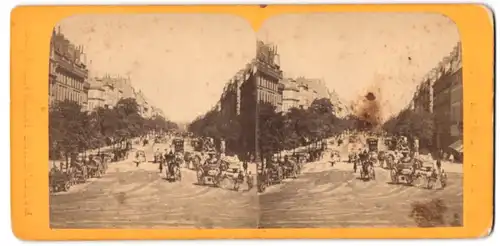 Stereo-Fotografie Adolphe Block, Paris, Ansicht Paris, Boulevard de Madelaine