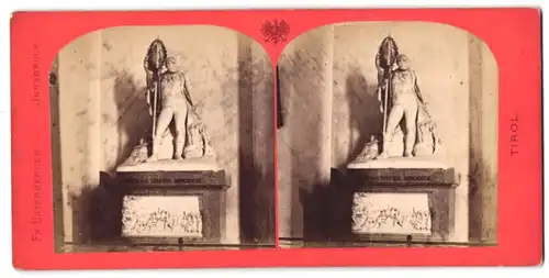 Stereo-Fotografie Fr. Unterberger, Innsbruck, Ansicht Innsbruck, das Andreas Hofer Monument