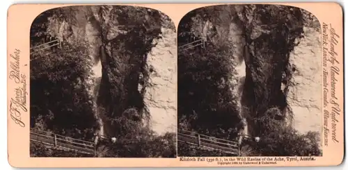 Stereo-Fotografie J. F. Jarvis, Washington D.C., Ansicht Taxenbach, Blick auf den Wasserfall im Kitzlochklamm
