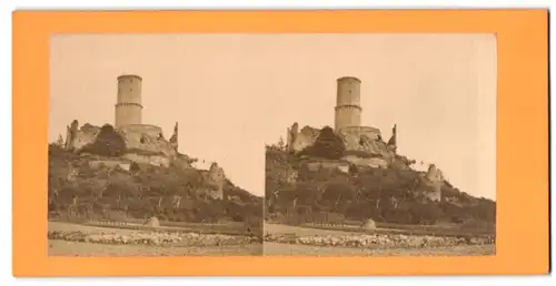 Stereo-Fotografie unbekannter Fotograf, Ansicht Godesberg, Blick nach der Godesburg mit Turm