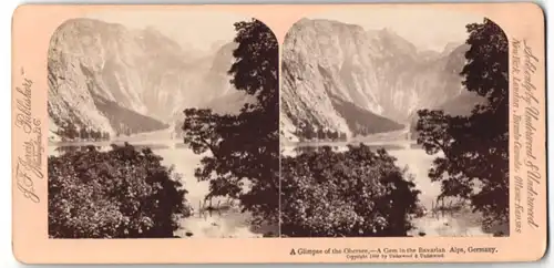 Stereo-Fotografie J. F. Jarvis, Washington D.C., Ansicht Obersee, Blick auf den See mit Alpenpanorama