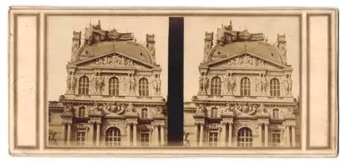 Stereo-Fotografie unbekannter Fotograf, Ansicht Paris, Blick auf den Louvre
