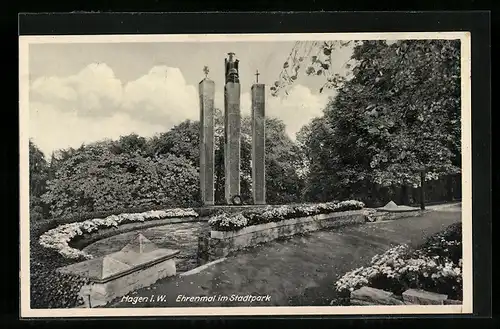 AK Hagen i. W., Ehrenmal im Stadtpark