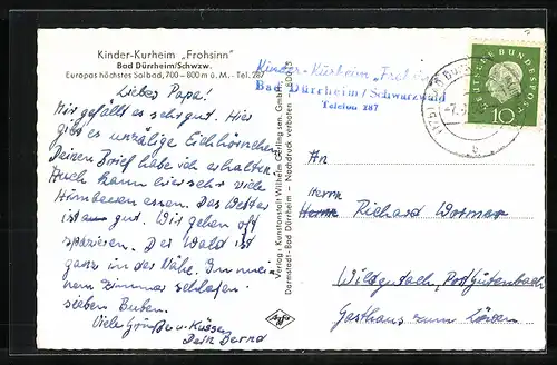 AK Bad Dürrheim /Schwzw., Kinder-Kurheim Frohsinn, Innenansicht, Garten