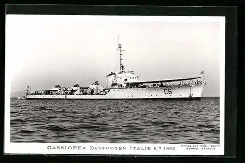 AK Cassiopea Destroyer CS, Italienisches Kriegsschiff