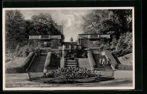 AK Riesa, Freitreppe im Stadtpark