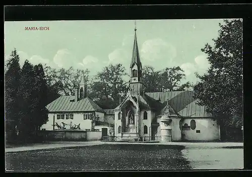 AK Maria-Eich, Ortspartie mit Kapelle