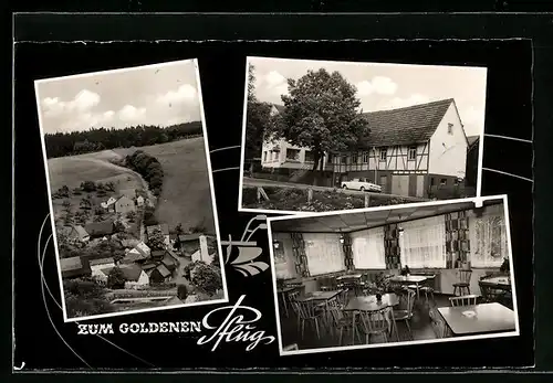 AK Ober-Sensbach /Odenwald, Gasthaus Goldener Pflug, Innenansicht, Teilansicht