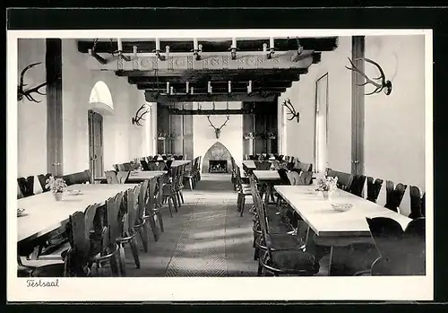 AK Sehlde über Ringelheim, Waldgaststätte Jägerhaus, Innenansicht