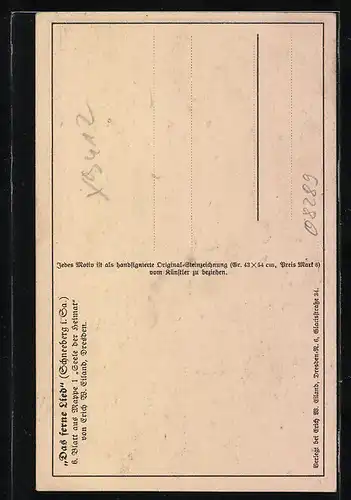 Künstler-AK Schneeberg, Strassenpartie im Ort