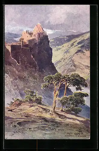 Künstler-AK Fritz Lach: Aggstein an der Donau