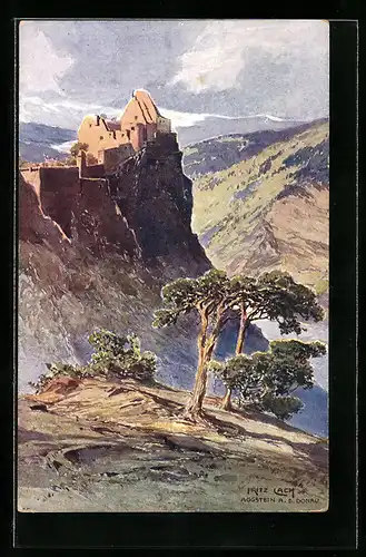 Künstler-AK Fritz Lach: Aggstein an der Donau