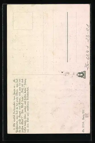 Künstler-AK Otto Kubel: Rotkäppchen trifft auf den als Grossmutter verkleideten Wolf