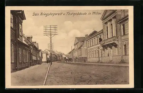 AK Mitau, Das Kriegslazarett und Postgebäude