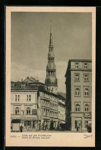 AK Riga, Skats uz Petera baznicu, Blick auf die Petrikirche